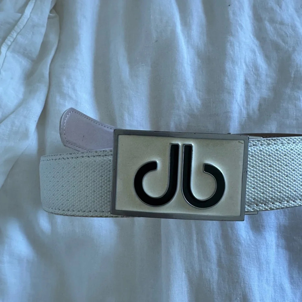 White Canvas Belt with Silver Buckle - Picture 2 of 4